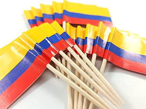 ЈБЦД Колумбија Чепкалка За Заби Знаме Колумбиски Мини Мали Кекси Топер Знамиња