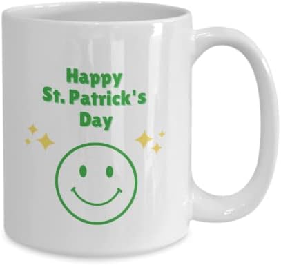 Денот на Денот на Денот на кафето кригла кафе - ирска кригла кафе луксузна двострана кригла насмевка Свети Патрик ден