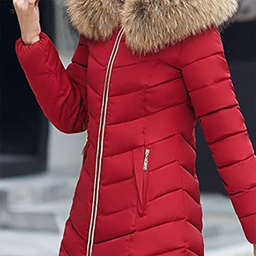 Prdecexlu Основна тунична долга ракав Туника Зимска пуферска јакна за дами работат целосен памук памук топло удобно палто цврсто цврсто