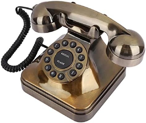 Lhllhl ретро антички телефон гроздобер бронза фиксна бирање Телефонски класичен фиксни фиксни телефон за хотелска канцеларија за домашни канцеларии