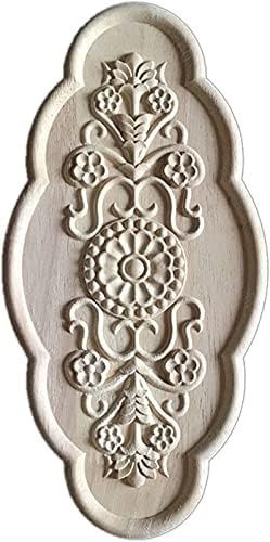 Нериен 2 парчиња декоративно дрво Апликации Европски класичен центар на вратите мебел Дрвен врежан цвет на домашен кревет биро wallид