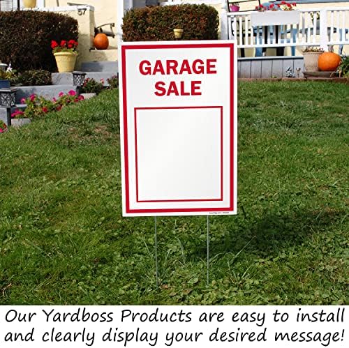SmartSign 12 x 18 Напишете ја гаражата Продажба на дворот со удел, двострана, големи брановидни пластични знаци на тревници