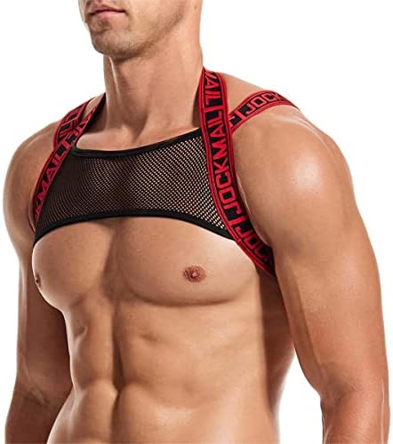 Mens Fitness Harness Фитнес каиш за рамо за рамо, машка култура на градите мускули, лента за завој на рамената на рамената