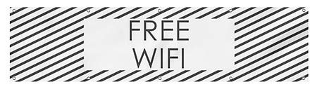 CGSignLab | „Бесплатно WiFi -stripes бело“ отпорен на ветерна мрежа винил банер | 8'x2 '