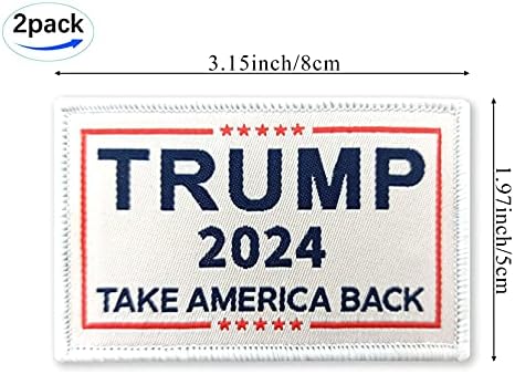 JBCD 2 пакет Доналд Трамп знаме 2024 закрпи Земајте ја Америка назад знамиња Патче тактичка претседател на лепенка на гордоста на знамето