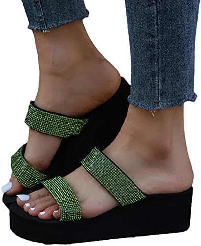 Rhinestone Flipform Flip Flops for Women Fashion Clide сандали со двојни ленти со двојни ленти за лежење чевли дами влечки
