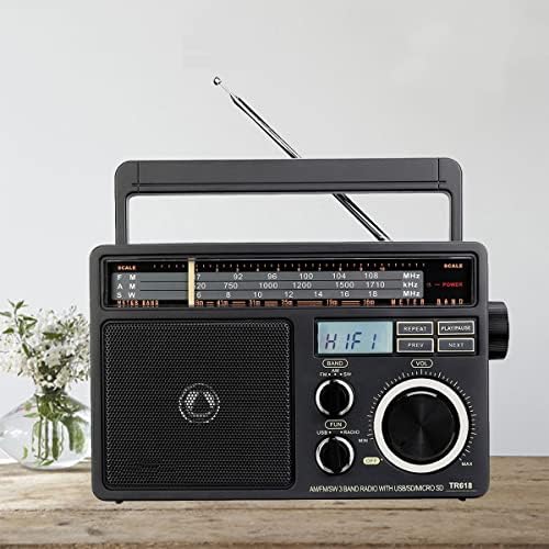 Dloett Am FM SW преносно аналогно радио со дигитален mp3 плеер гласен волумен голем звучник идеален за дома