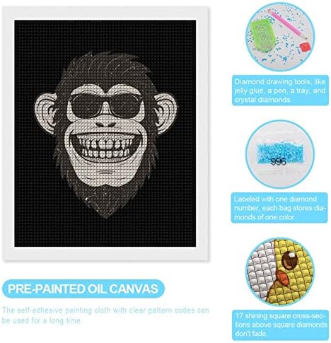 Смешен мајмун дијамантски сликарски комплет уметност слики DIY целосна вежба домашна додатоци за возрасни за домашен wallид декор