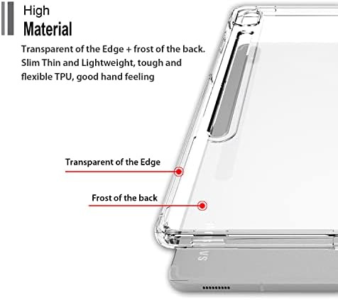 Mooisvs Case компатибилен со Samsung Galaxy Tab S8/Tab S7 11.0 , Ултра тенок мек, ултра тенок мек мраз Транспарентен TPU Back Casc Case