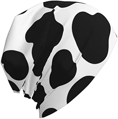 Крава печати слабиот Beanie Cheme Hemo Hat Cancer Cancer Hoardle Cliated Chats Тенка трчање череп капа за ноќни часови за жени мажи