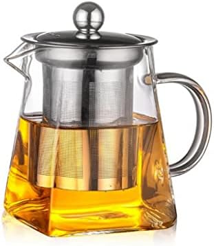 Uxzdx боросиликат чист чајник квадрат чајник инфузер филтер цвет чајник чај вода раздвојување меур чајник чајник