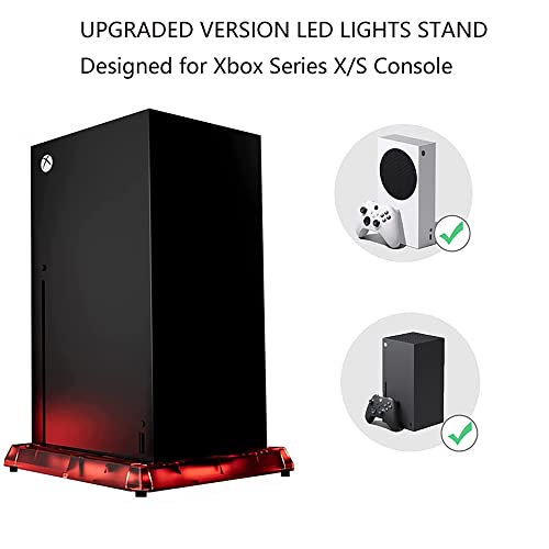 RGB Led Штанд За Xbox Серија X S DOBEWINGDELOU Ја Осветлува Вертикалната Верзија На Штандот 2.0 со IR Далечински Апликација Контрола