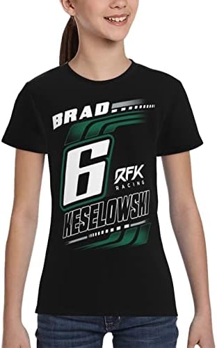 Асфш Бред Кеселовски 6 кошула за тинејџерска девојка и момче печати кратки ракави Атлетски класичен кошула екипаж маица маица