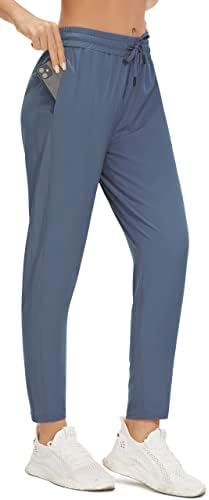 Персит женски лесни џогери со џебови, високи половини брзо суво 4-насочен истегнување на пешачење за пешачење атлетски панталони