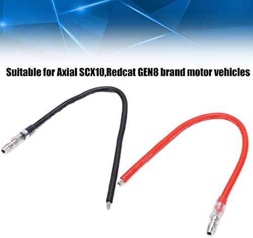 10 парчиња RC Motor Cable, RC Brushed Motor 4mm Banana Plugs Extension Connexter Cable Wire 16awg Силиконска жица за аксијален SCX10, за додатоци