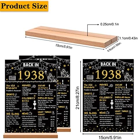 Дарунакси црно злато 85-ти роденденски подарок за мажи, уште во 1938 година постери Акрилик знак со Стенд еднострана 85 годишна