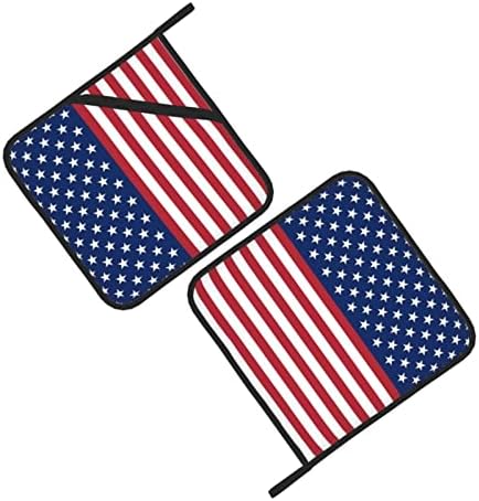Starsвезди на американски знамиња ленти 2 држачи за садови за кујнски држачи за отпорни на топлина поставуваат жешки влошки за садови за