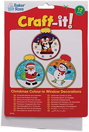 Бејкер Рос-АТ182 ООД Божиќна боја во украси за прозорци, празнични уметности и занаети