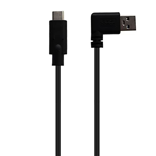 Discool USB 3.0 до USB C кабел, 90 степени со право на агол USB 3.0 MALE до USB 3.1 Кабел за продолжување на кабелот за полнење на податоци