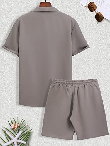 Lubose Облека со две парчиња за мажи мажи 1 парчиња џебна кошула и 1 п.п. шорцеви за половината