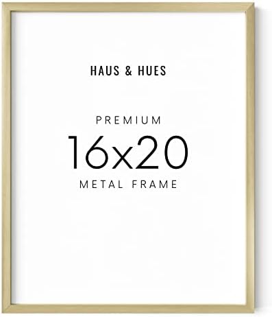 Haus and Hues 11x14 Златни рамки за слики - сет од 4 златни фото рамки, рамки за слики од златен метален wallид, рамки за златни wallидови 11x14, 14x11 Рамки за слики, Сет на wallидови со з?