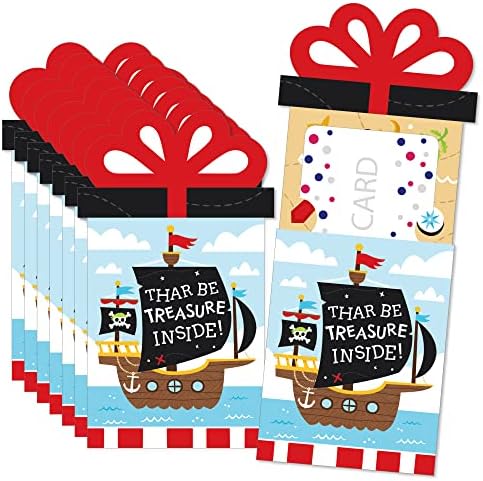 Голема точка на среќа Авантурите на пиратскиот брод - череп за роденденска забава и ракави за картички за подароци - сопственици на