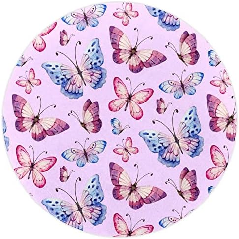 Llnsupply Round Kids Pare Area reg Awaterlorbutterfly Jurnerse reard Pad мека преклопна дете игра Мат екстра голем ползички килим за бебиња за бебиња