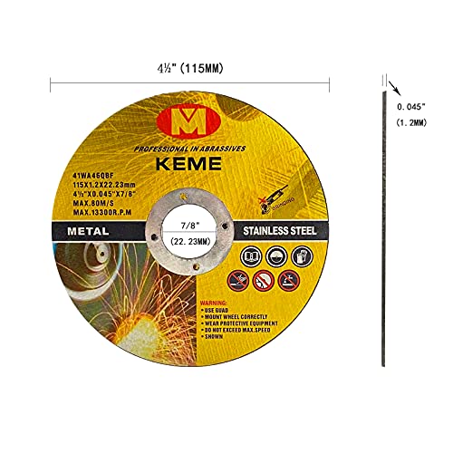 keme abrasives 25-пакет 4,5 Inx.0.045 INX78 Во тркалото за сечење, сечење метали за општа намена, сечење на диск Ултра тенок метал и не'рѓосувачки