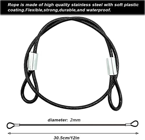 20 пакувања Тетери за безбедност од не'рѓосувачки челик, обложени безбедносни тела за ланјард комплет кабелска жица компатибилна со спортска