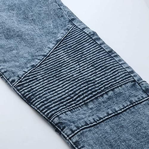 L фармерки Обични лабави џебови со патент текстура со цврсти копчиња за панталони во боја со повеќе џеб печатени мажи со големина