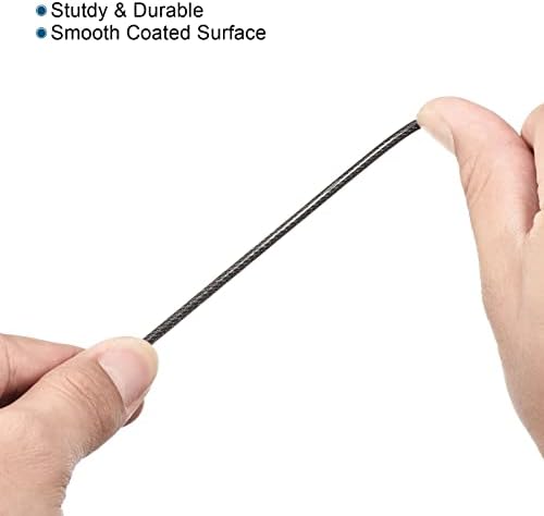 Меканикс 2,5ммкс0,5м безбедносен челик кабел пластичен обложен заклучен јамка за јазли црна 2 парчиња, позлатен позлатен од 40мм, кој е клучен со 2 парчиња 2 парчиња
