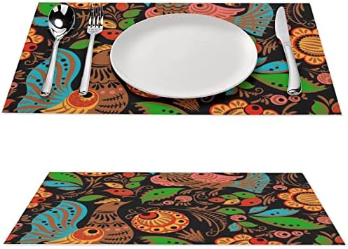 Полска шема на народна уметност со петелки ПВЦ маса за маса што може да се перат за табели за табели за трпезариска маса за трпезариска маса
