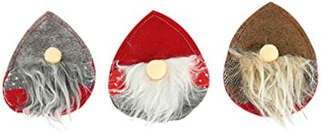Амосфун 3 парчиња Божиќни Држачи За Сребрени Садови Џебови гномови Шведски Држачи За Божиќни Прибор За Јадење Санта Томте Чорапи