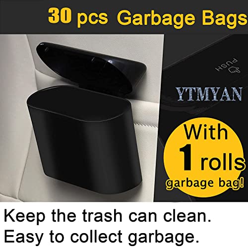 Конзерва за отпадоци од автомобили, Mini Can Bin со капаци и 20 парчиња торби со мали отпадоци додатоци за протекување на прашини за организатор