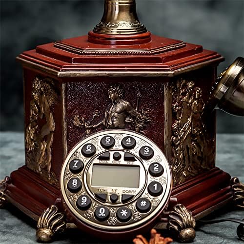 Антички телефонски гроздобер Телефонски класичен европски ретро фиксни телефонски копче за бирање, лична карта за канцеларија за домашна дневна