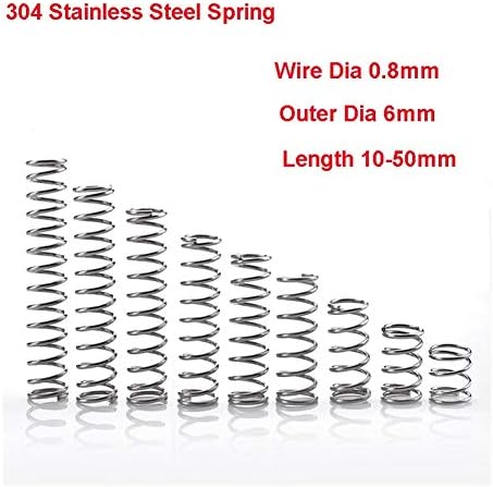 Заменете ја резервната пролет y тип пролет 304 притисок од не'рѓосувачки челик пролетна жица диа 0,8 мм надворешна диа 6мм должина 10-50мм