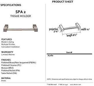Alno A7160-PN Spa 2 Современ носител на ткива, полиран никел, 6-1/2 “