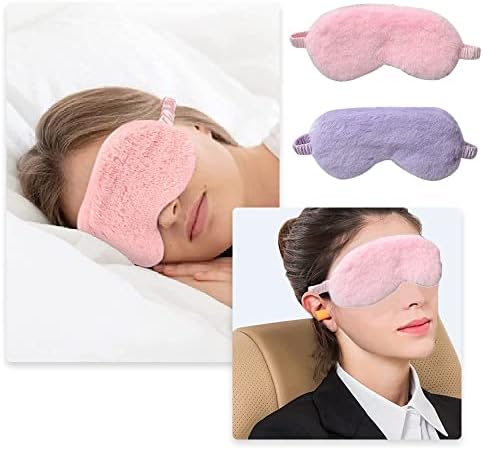Qiangxingyai 4 парчиња плишани маски за очи меки маски за спиење со еластични каиш меки очила за очила за деца девојчиња момчиња жени