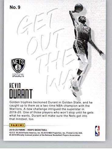 2019-20 Панини обрачи извлечете го патот на зимата 9 Кевин Дурант Бруклин Нетс НБА кошаркарска трговска картичка за трговија со