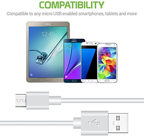 Мобилет 3 Пакет Издржлив 3.3 стапки Микро USB Кабел За Податоци За Микро USB Компатибилен За Samsung Galaxy S9 Плус/S9/S8/Забелешка 8/HTC/Motorola/LG,