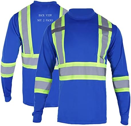 Fonirra долга ракав безбедносна маица рефлектирана висока видливост градежна кошула ANSI класа 2 за мажи