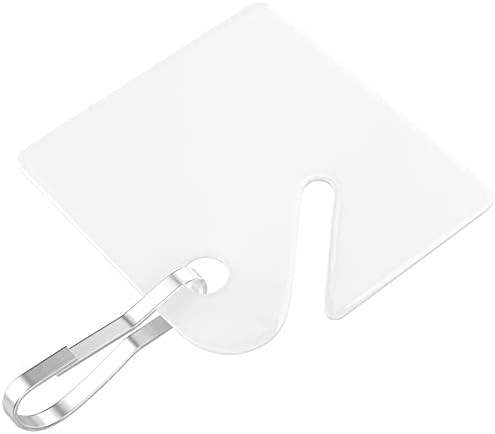 Uniclife 50 парчиња тагови со табли со клучеви од 1,5 инчи собрани пластични ознаки со метални куки за прицврстување бел квадрат виси