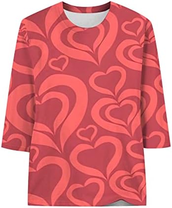 Jjhaevdy женски loveубов срце дуксер за срце, loveубов срце писмо печати џемпер графички графички долги ракави пуловер врвови блуза