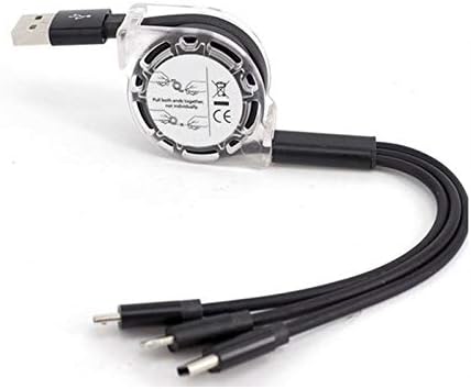 Кабел Boxwave Компатибилен со ZTE Nubia Z30 Pro - Alcharch Minisync, повлечен, преносен USB кабел за ZTE Nubia Z30 Pro - Jet Black