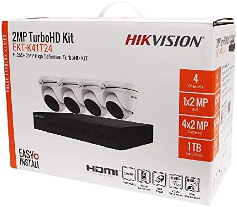 HikVision EKT-K41T24 4CH 2MP DVR комплет / 4 x 2MP надворешни IR-бедем камери / 1 TB HDD