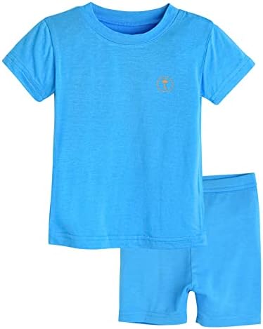 Момби за момчиња Мојмолн, Унисекс, лето вискоза, лето вискоза, кратки ракави со кратки ракави, вклопени PJS Pajama Sleepwear 12m-5t