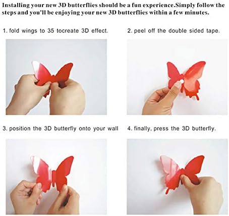 Somotersea 24PCS 3D Пеперутка Ѕид Налепници Отстранливи Налепници Декор За Декорација На Детска Соба Дом И Спална Соба Мурал Бело