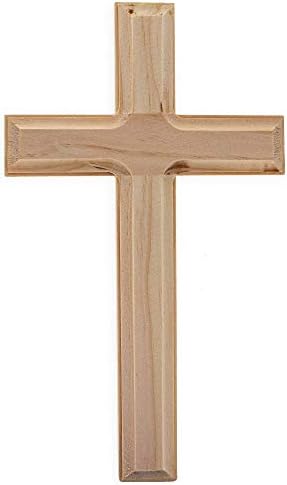 Крст со Закосени Рабови Недовршен Дрвен Занает САМ Необоен 3Д 10 Инчи