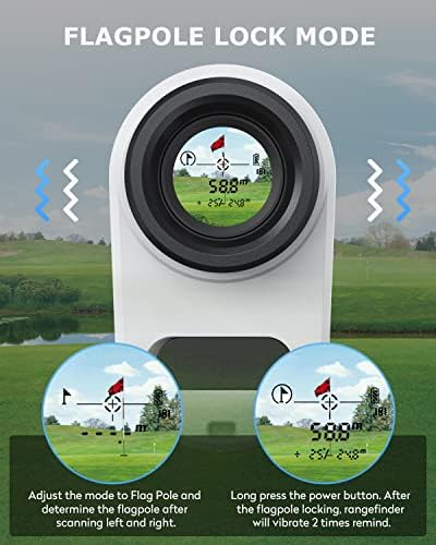 Jiehome x1 Golf Rangefinder со наклон, заклучување на знамето и вибрации, 660/1100yds ласерски опсег за голф и лов, мерење на растојанието