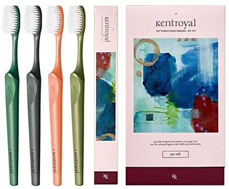 [Kent] Royal Pro Soft - Нежно дејство Ултра мека, еко -пријателска четка за заби БПА за чувствителни заби, непцата за возрасни и тинејџери -